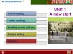 UNIT 1 A new start - slide 1