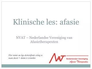klinische les afasie