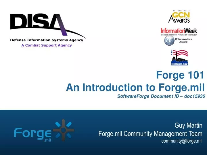 forge 101 an introduction to forge mil softwareforge document id doc15935