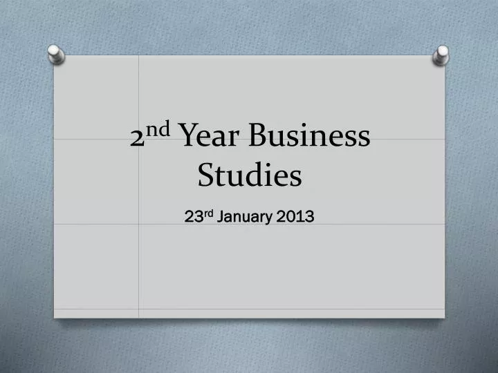 2 nd year business studies