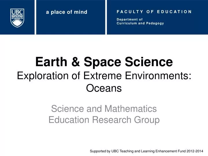 earth space science exploration of extreme environments oceans