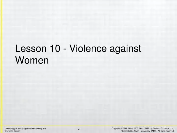 lesson 10 violence against women