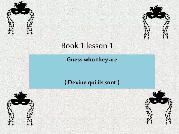 book 1 lesson 1
