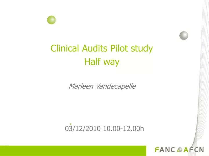 clinical audits pilot study half way marleen vandecapelle