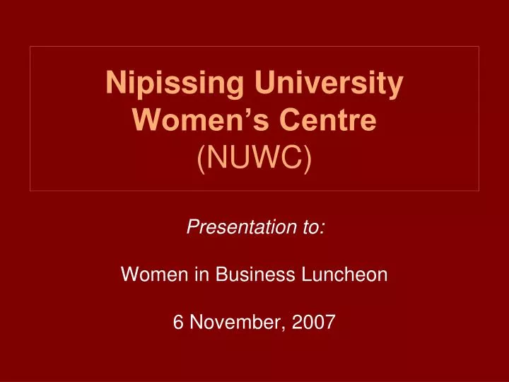 nipissing university women s centre nuwc