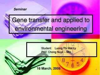 Gene transfer and applied to environmental engineering