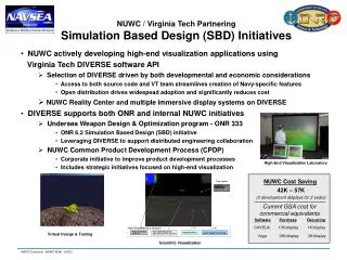 NUWC / Virginia Tech Partnering Simulation Based Design (SBD) Initiatives