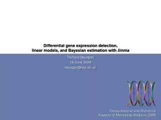 Differential gene expression detection, linear models, and Bayesian estimation with limma