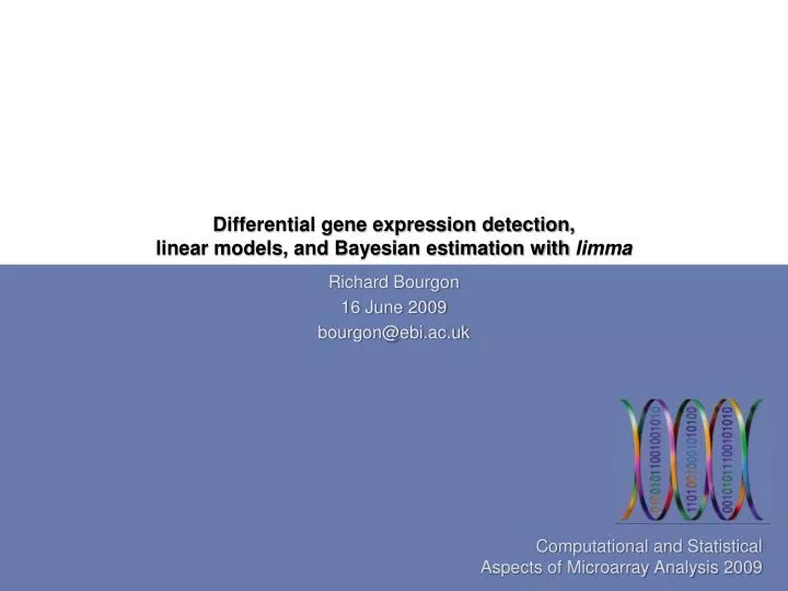 differential gene expression detection linear models and bayesian estimation with limma