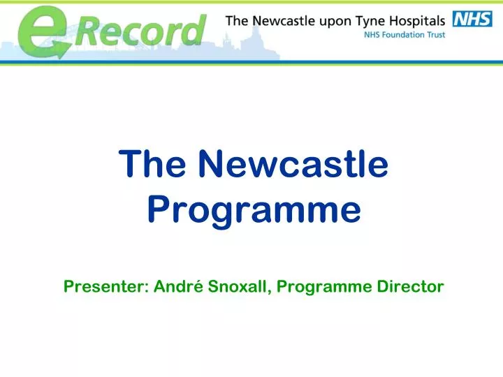 the newcastle programme presenter andr snoxall programme director