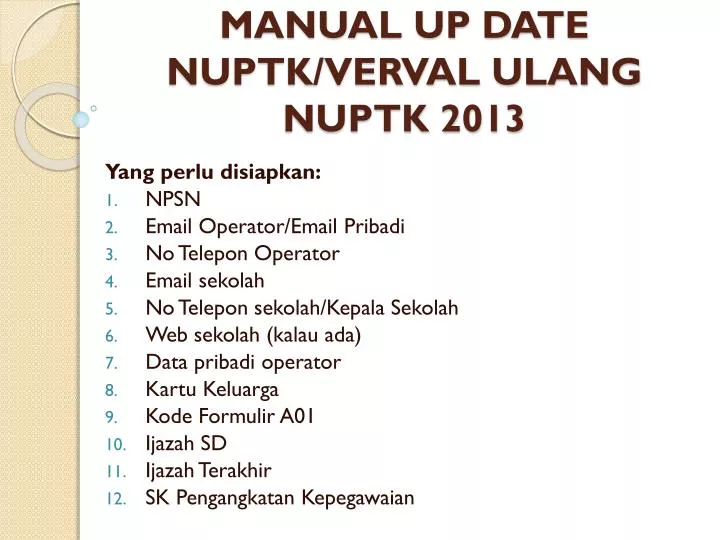 manual up date nuptk verval ulang nuptk 2013