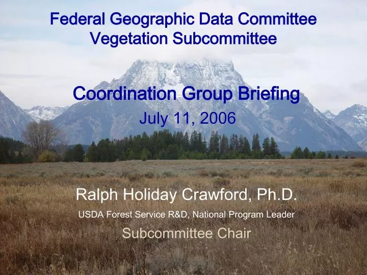 federal geographic data committee vegetation subcommittee