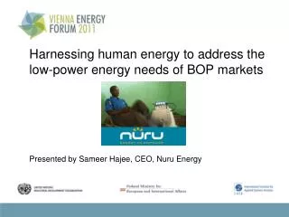 Harnessing human energy to address the low-power energy needs of BOP markets
