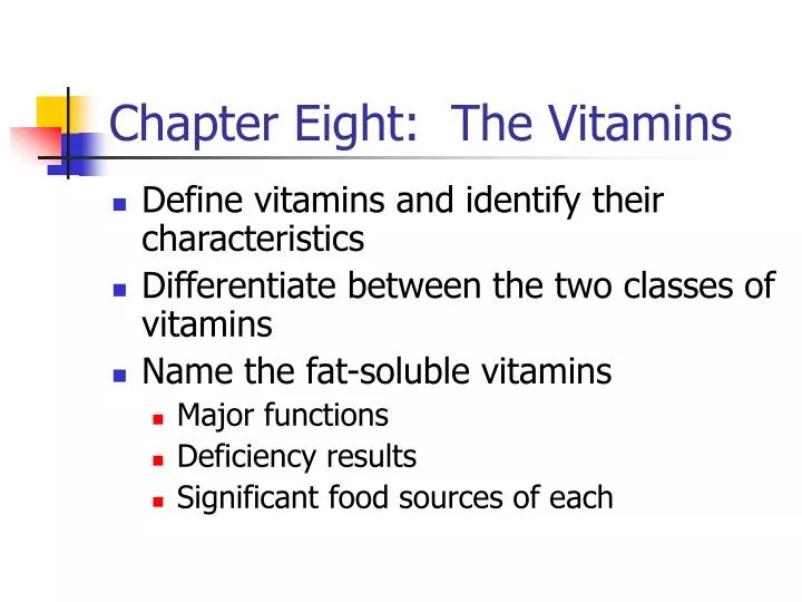 chapter eight the vitamins
