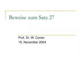 beweise zum satz 27