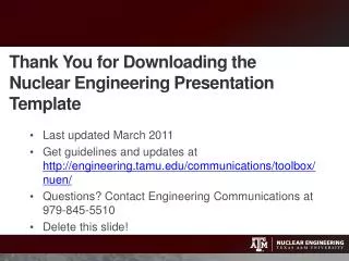 Thank You for Downloading the Nuclear Engineering Presentation Template