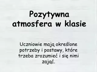 pozytywna atmosfera w klasie