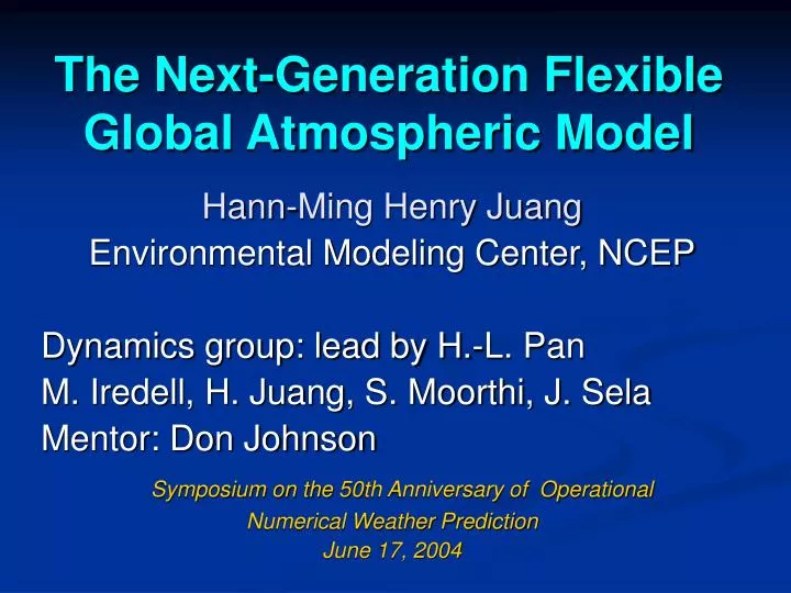 the next generation flexible global atmospheric model