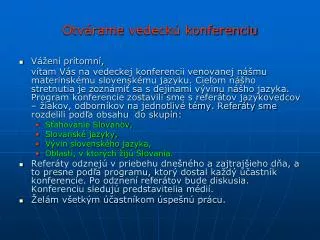 otv rame vedeck konferenciu
