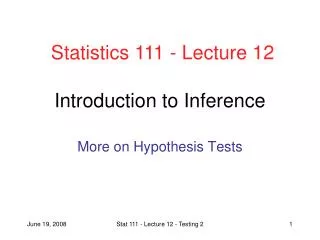 Introduction to Inference
