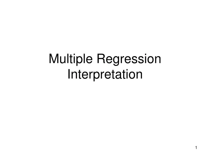 multiple regression interpretation