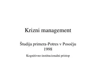 krizni management