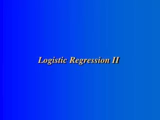 Logistic Regression II