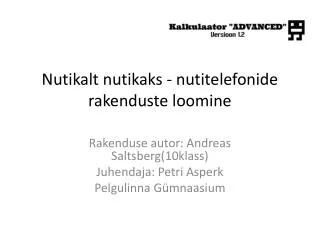 nutikalt nutikaks nutitelefonide rakenduste loomine