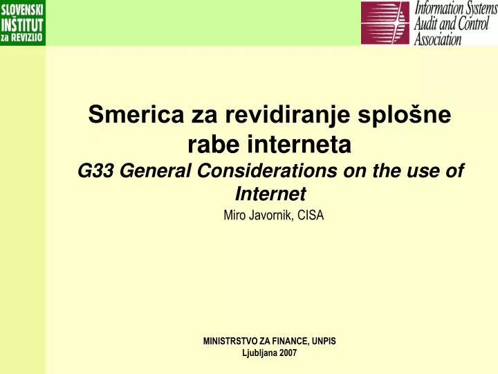 smerica za revidiranje splo ne rabe interneta g33 general considerations on the use of internet