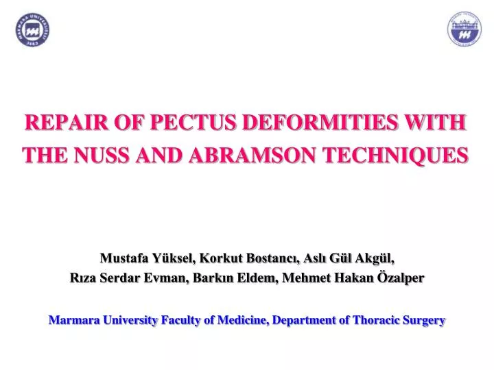 repair of pectus deformities with the nuss and abramson techniques