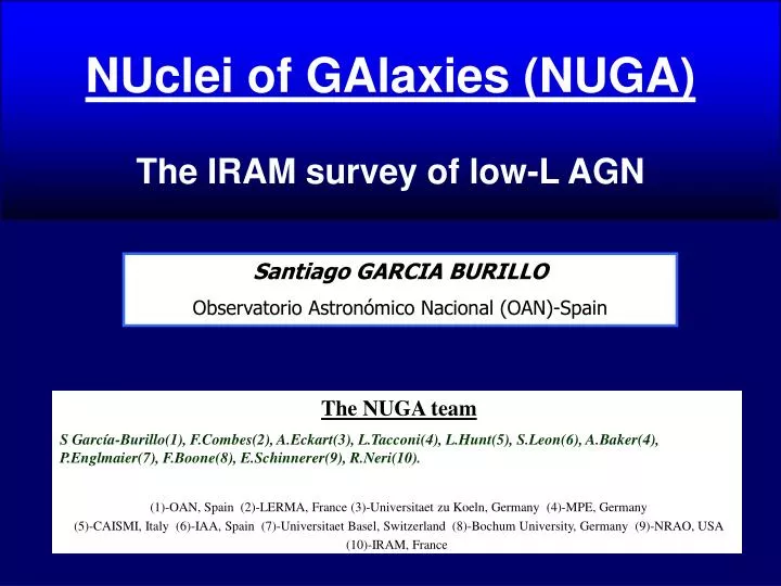 nuclei of galaxies nuga the iram survey of low l agn