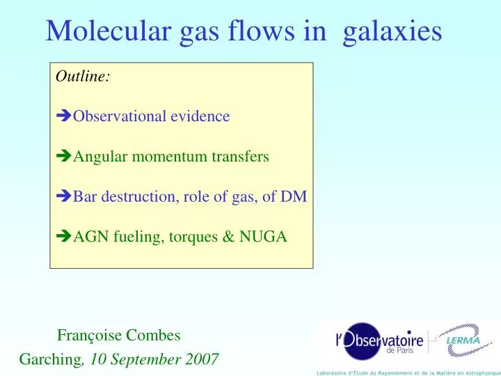 molecular gas flows in galaxies