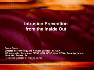 Intrusion Prevention from the Inside Out