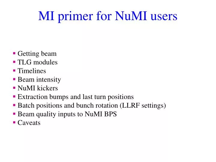 mi primer for numi users