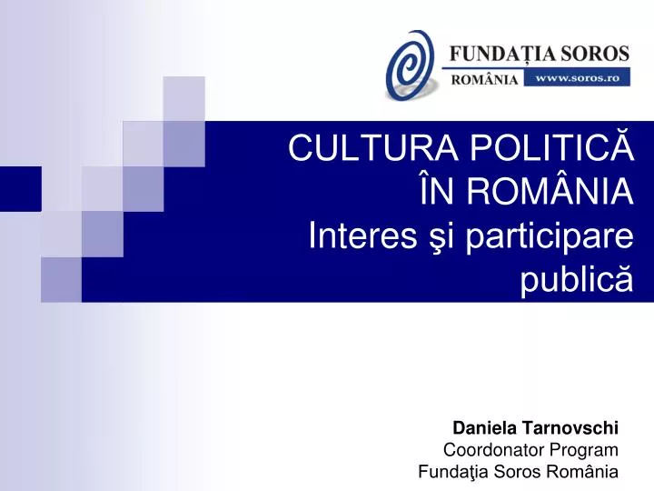 cultura politic n rom nia interes i participare public