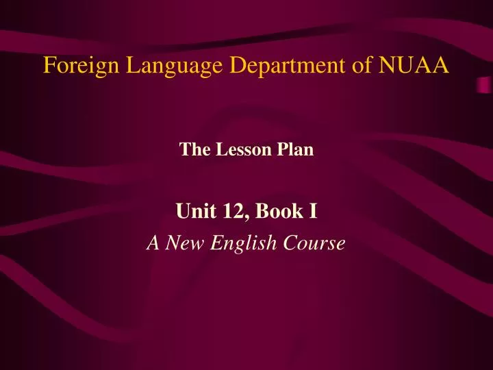 foreign language department of nuaa