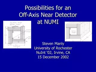 Possibilities for an Off-Axis Near Detector at NUMI