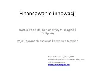 finansowanie innowacji