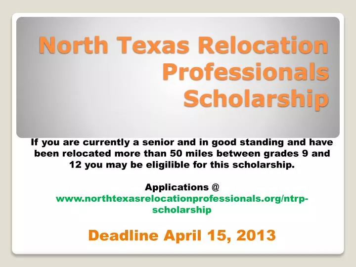 north texas relocation professionals scholarship