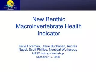 New Benthic Macroinvertebrate Health Indicator