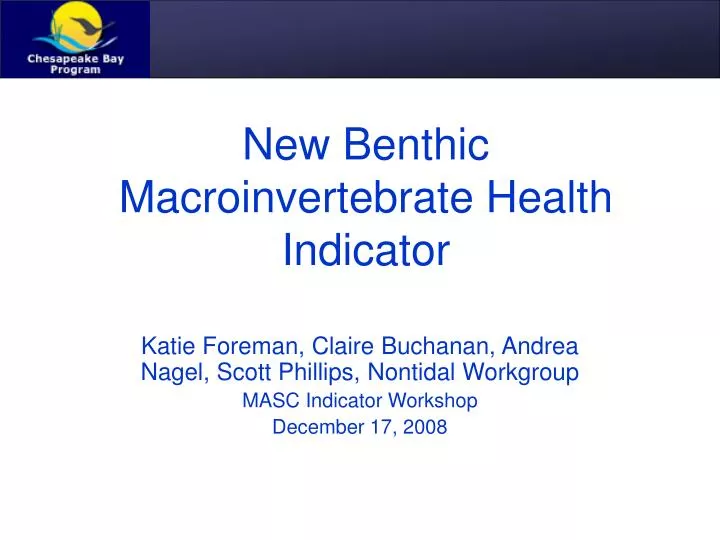 new benthic macroinvertebrate health indicator