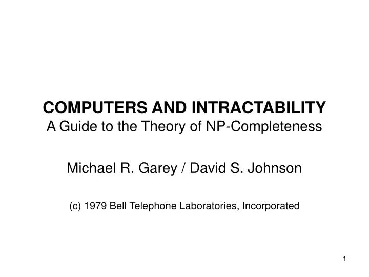 computers and intractability a guide to the theory of np completeness