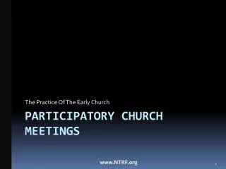 Participatory church meetings