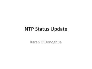 NTP Status Update