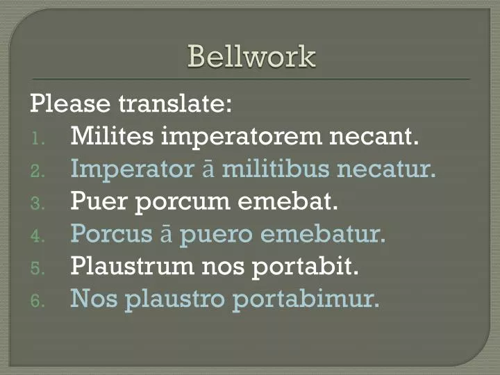 bellwork