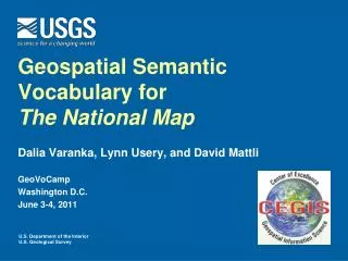 Geospatial Semantic Vocabulary for The National Map