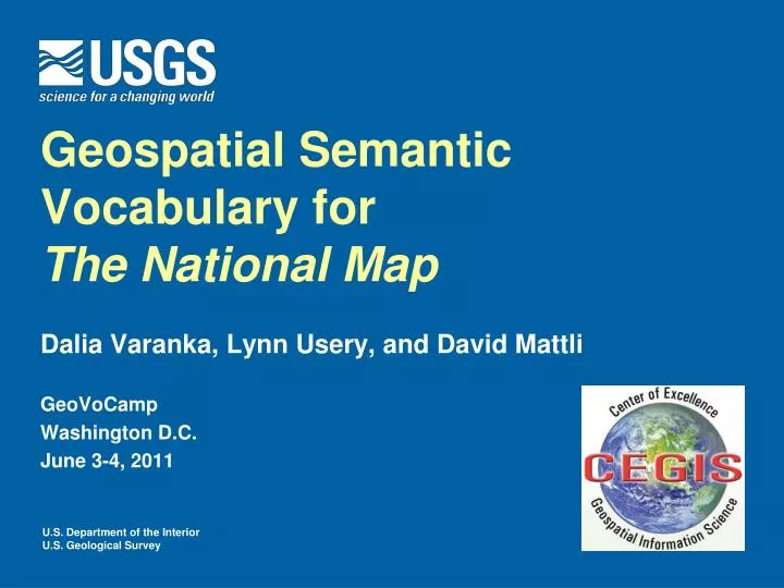 geospatial semantic vocabulary for the national map