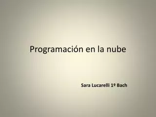 programaci n en la nube