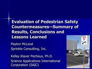 Peyton McLeod Sprinkle Consulting, Inc. Kelley Klaver Pecheux , Ph.D.