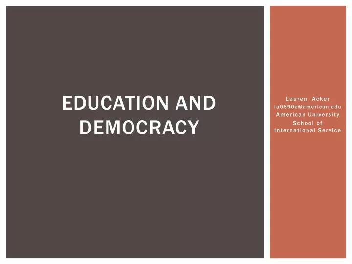 education and democracy